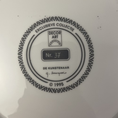 2 x 1995 Bergambacht Gold Edge Porcelain Plates by Gerald Swaenepoel #37 & #40 - Foto 5 di 15