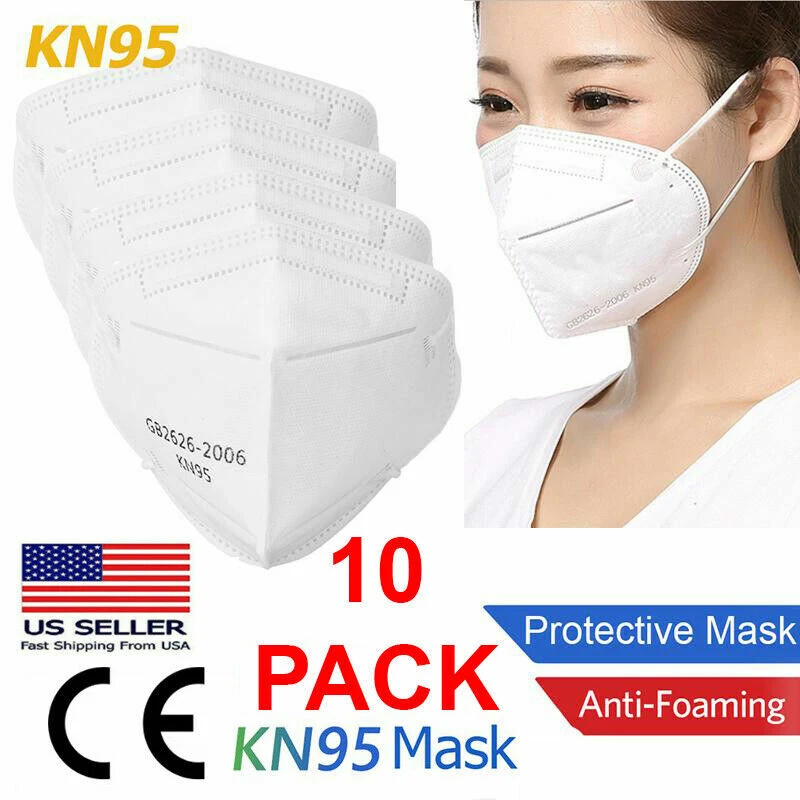 5-Layer 10PCS KN95 Face Mask Disposable Mouth Cover Protective Respirator PM2.5