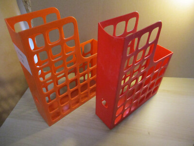 2 x Boxer Esselte Sweden Vintage Brief/Aktenhalter -  Orange  & Rot