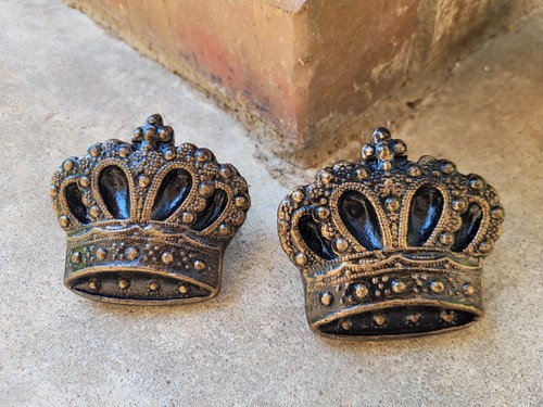 Juego de 2 alfileres de velas de corona, Viejo Mundo, Real, Medieval, Rey, Reina Cruz Toscana - Imagen 9 de 11