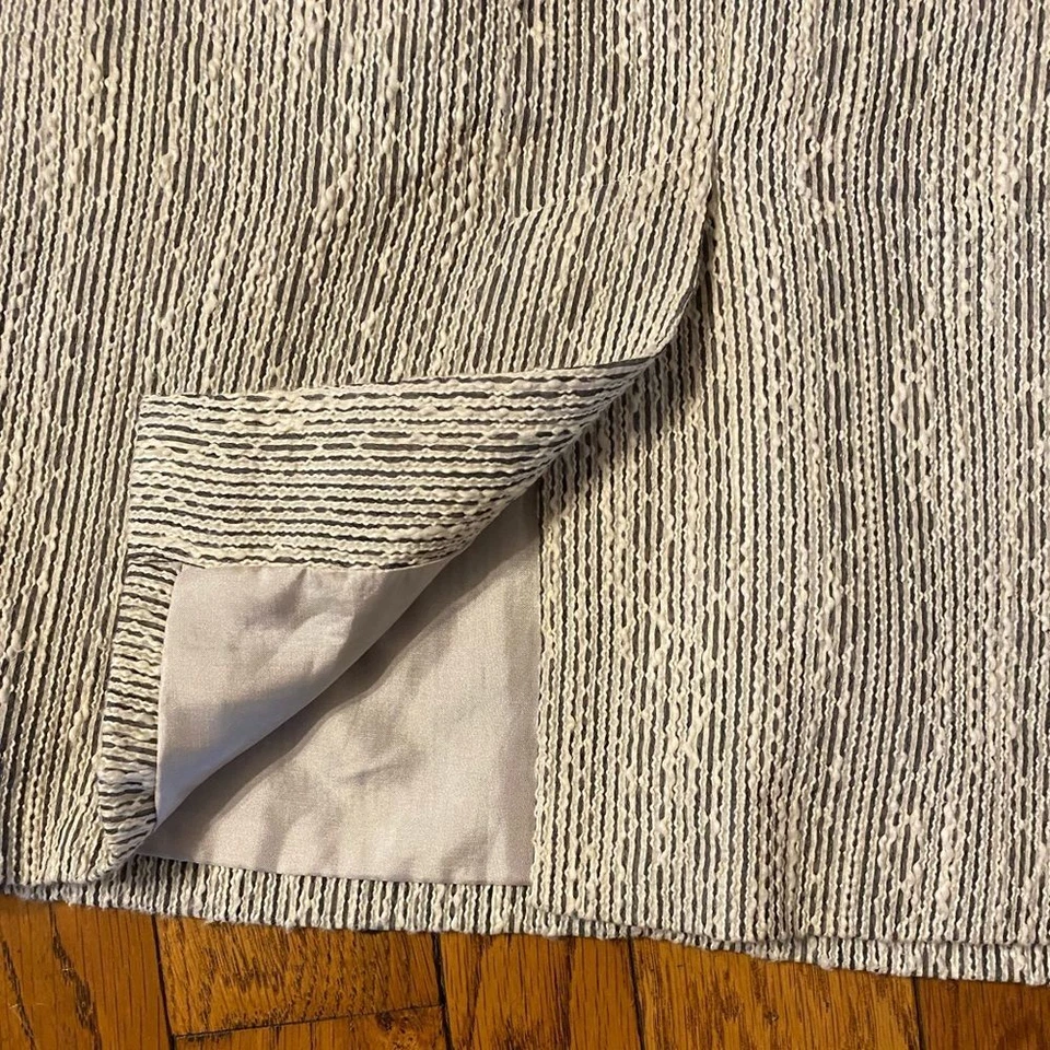 Yoana Baraschi Hecho en Nueva York Rayas Texturizado Crema y Gris Falda Lápiz Foto 2 de 4