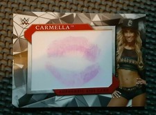 Carmella 2017 Topps WWE Authentic Kiss Card 09/99 Certified Kiss DIVA NXT RAW 