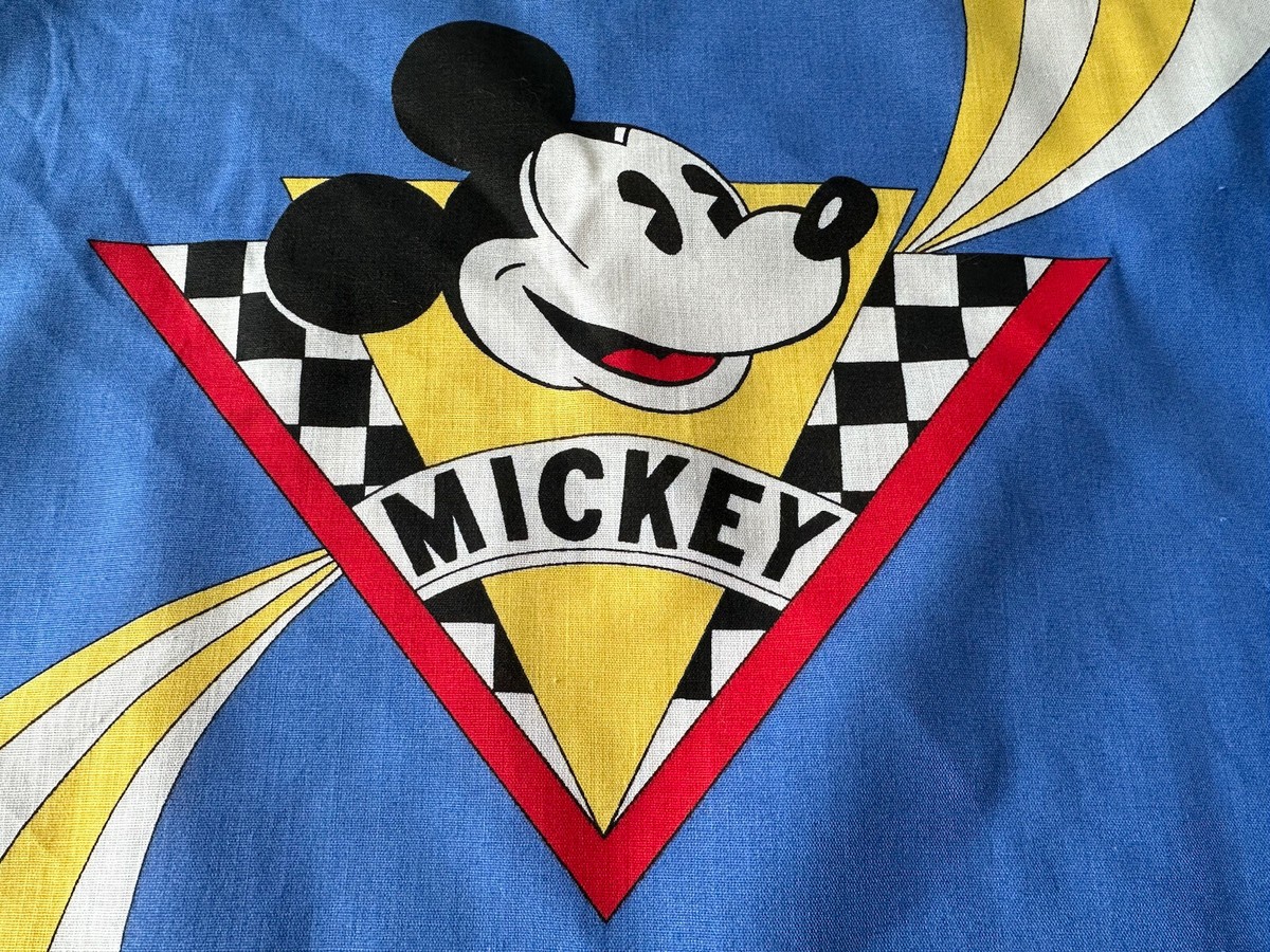 Vintage Walt Disney Mickey Mouse Race Car Bandana Scarf JA