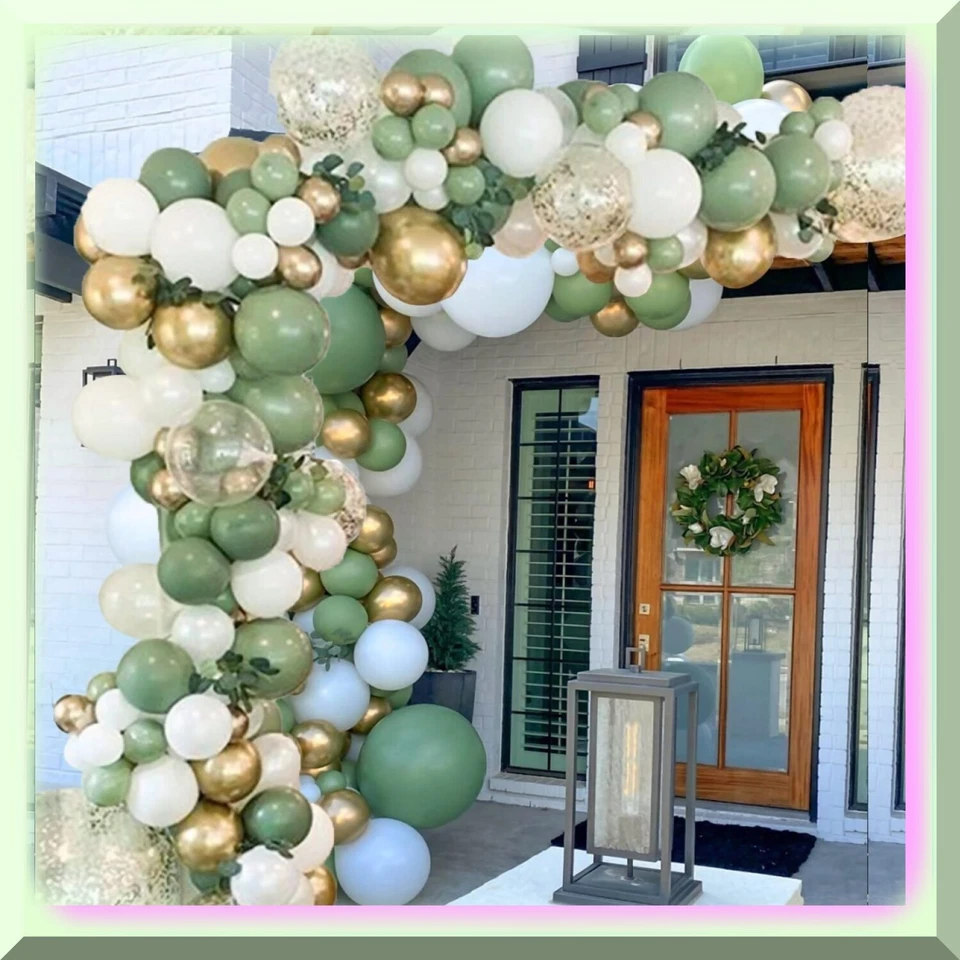 Sage Green Jungle Bliss Balloon Garland Kit - Oh Baby Shower, Olive Matte, Happy - Image 2 of 4