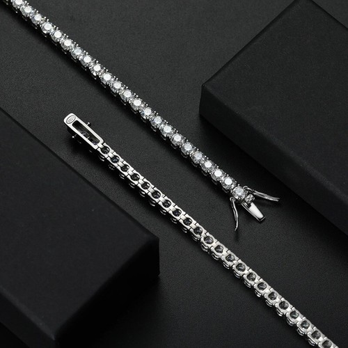 3-6.5MM VVS1 Moissanite Tennis Bracelet For Women Men Chain Sterling Silver GRA - Picture 6 of 19