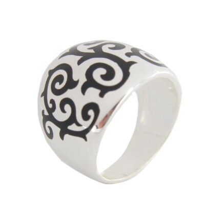 Heartbreaker by Drachenfels Ladies Silver Ring Marrakesh Black LD MA 14 NEW