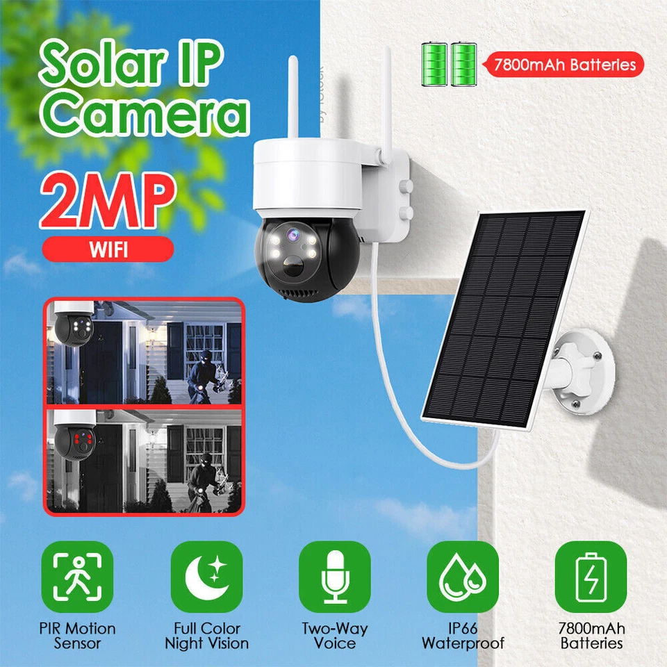 Wireless Solar Battery Powered Wifi Outdoor Pan/Tilt Home Security Camera System - Image 4 of 4