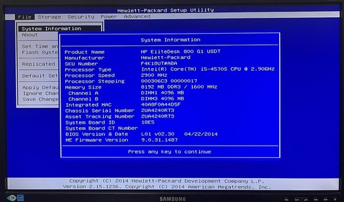 HP EliteDesk 800 G1 USDT Desktop i5-4570S 8GB RAM 250GB HDD Windows 10 Pro - Afbeelding 2 van 14