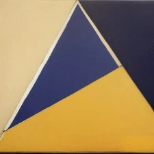 Medium Abstract Painting 2x2 ft. Post-Modernism Geometric Demrin OOAK NEW