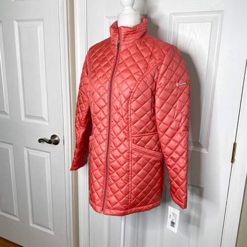 Via Spiga Stand Collar Quilted Jacket Rouge Small - Picture 3 of 10