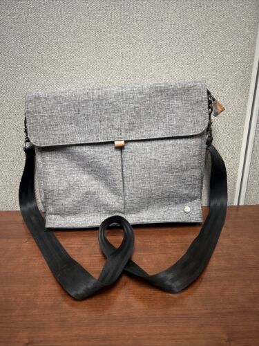 Messenger Bag For 14" Laptop Black/Gray NWOT Shoulder Strap PKG City