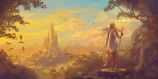 Landscape art fantasy castle clouds Custom Gaming Mat Desk