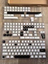 Black White Keycaps Set Mechanical Keyboard MX Style Compatible Full Set