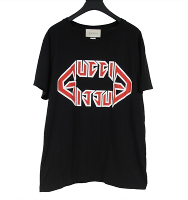 Gucci Mens Metal Logo T Shirt Size Medium Black Red White Gucci Mens Metal Logo T Shirt Size Medium Black Red White