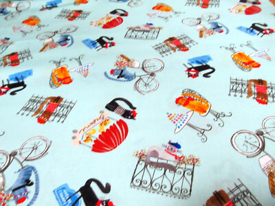 Katze Eiffelturm cats in paris  Patchworkstoff  Benartex   Baumwolle  50x110cm