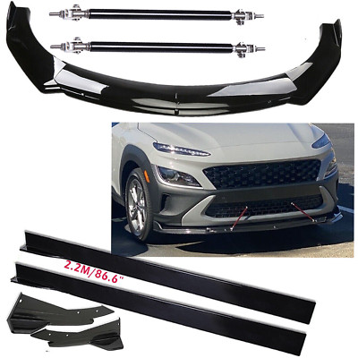 For Hyundai Kona Front Bumper Lip Spoiler Diffuser Side Skirt Splitter Rear