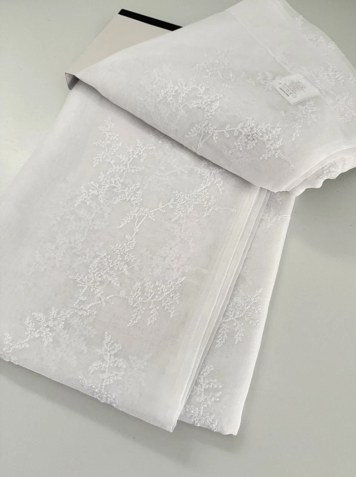 Laura Ashley Cortinas Ventana 4 CUATRO Paneles 38 x 96 Transparente Blancanieves Bordado Foto 4 de 4