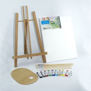 Set 500mm 50 8cm Caballete De Madera Acrilico Aceite Pinturas Acuarela Pinceles Ebay