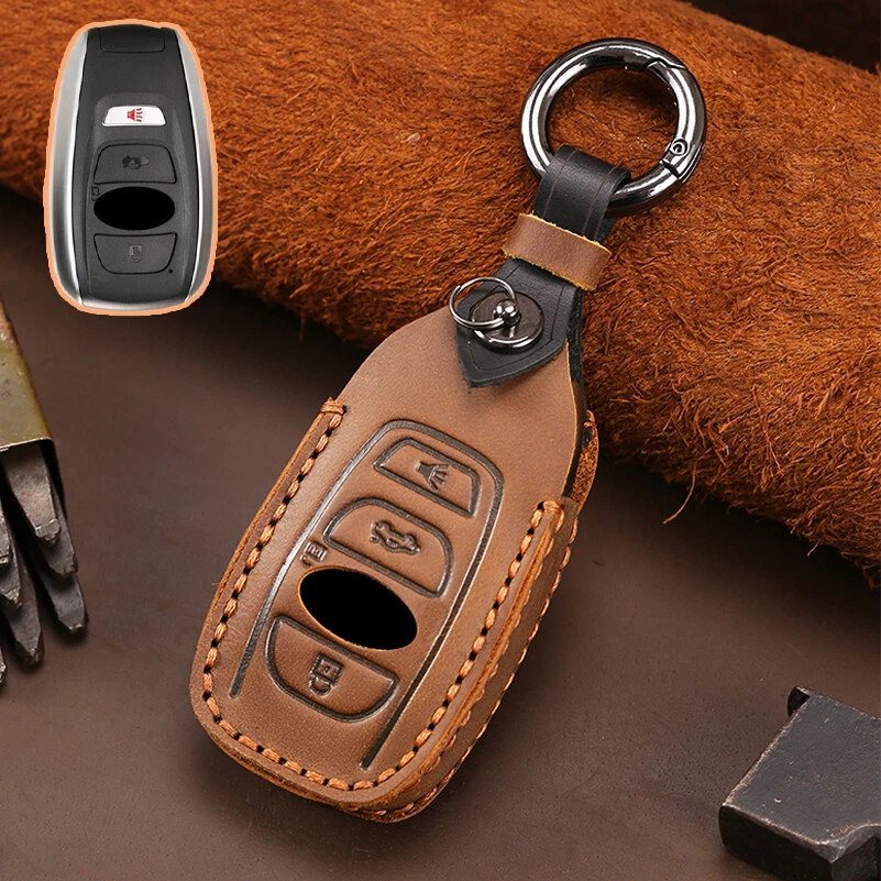 Leather Car Key Fob Case Cover Holder For Subaru Forester Legacy