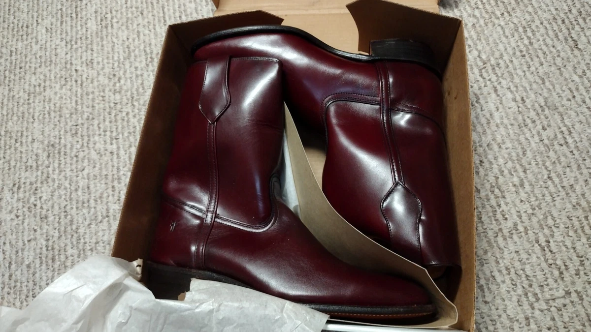 Burgundy biker boots sale