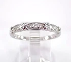 14k White Gold Plated 1Ct Round Cut Real Moissanite Engagement Wedding Ring