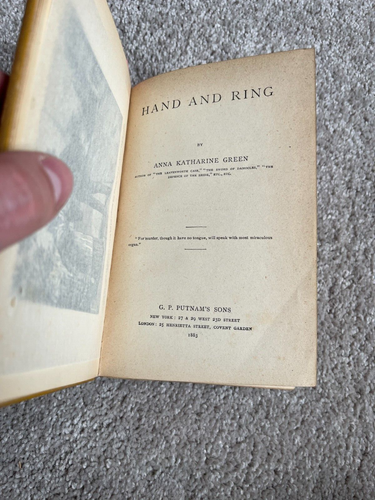Hand And Ring 1883 by Anna Katharine Green ~ 1st FIRST edition HC vintage RARE - Picture 4 of 6