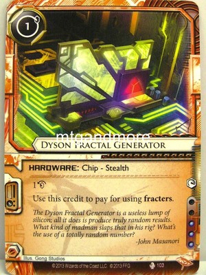 Android Netrunner LCG - 1x Dyson Fractal Generator #103 - Overdrive Runner Draft