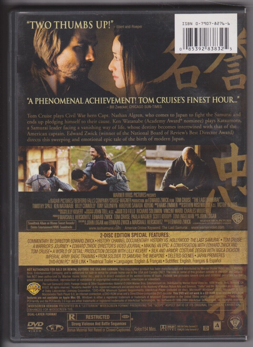 The Last Samurai (DVD, 2004, 2-Disc Set, Widescreen Edition) Tom