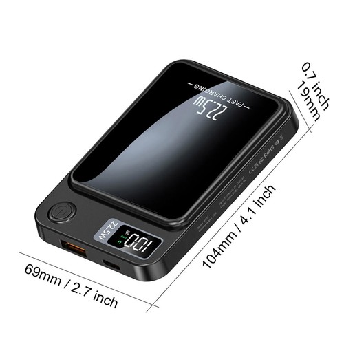 Universal Super Fast Mini Wireless Charging Power Bank PD 22.5W 5000mAh Battery - Picture 3 of 23