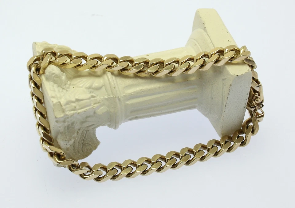 Panzerarmband in 8 kt 8k 333 er Gelb Gold Armband Länge 20,5 cm Armkette Massiv