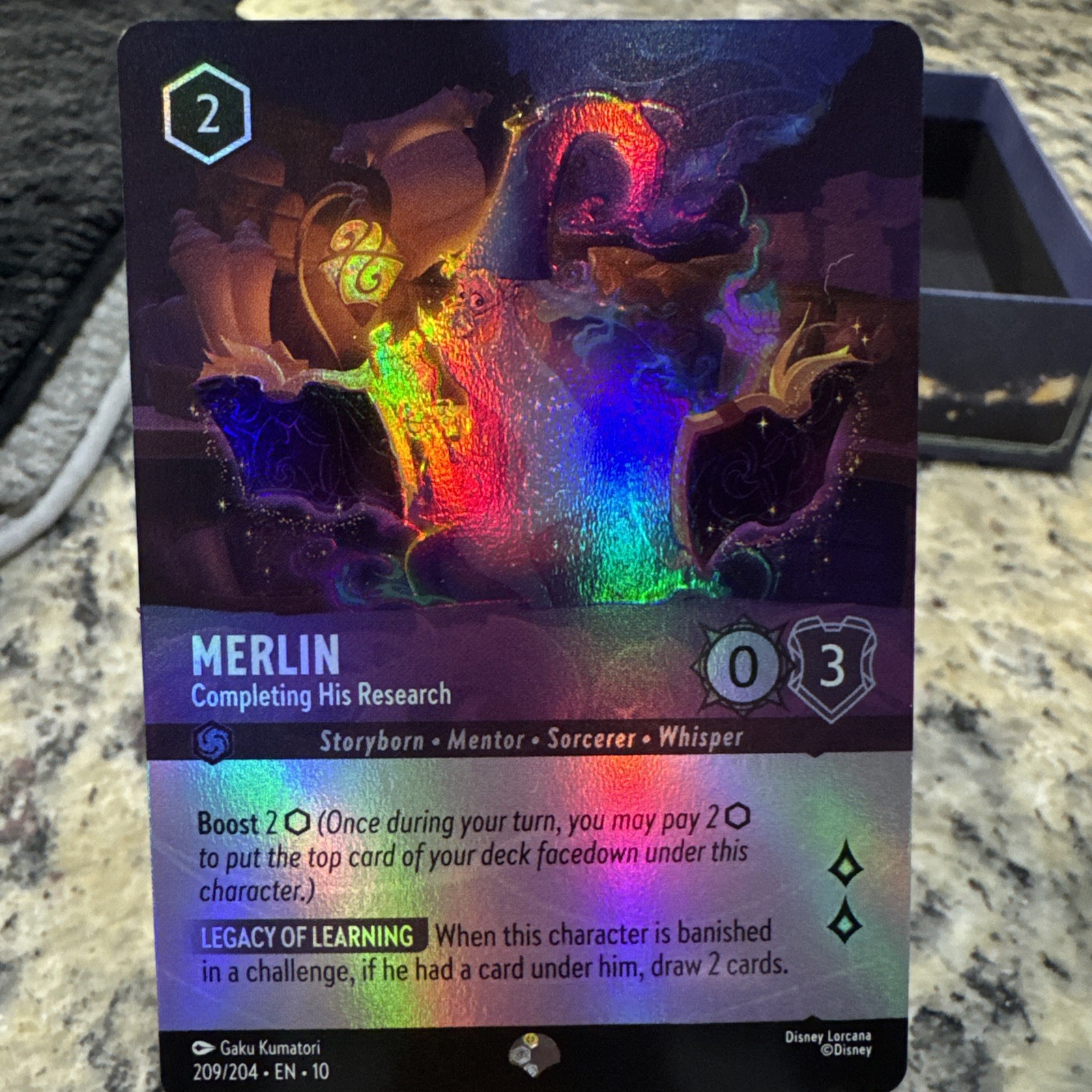 Merlin Completing His Research Epic Disney Lorcana Whispers In The Well 209/204