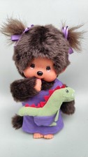 Original Monchhichi Monchichi M&auml;dchen mit lila Kleid und Schleifen - unbespielt