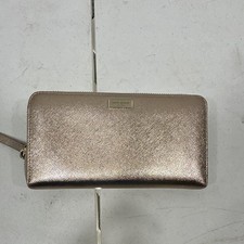 kate spade new york Women s Gold Zip-Around Wallet, Zipper Logo, Card Slots