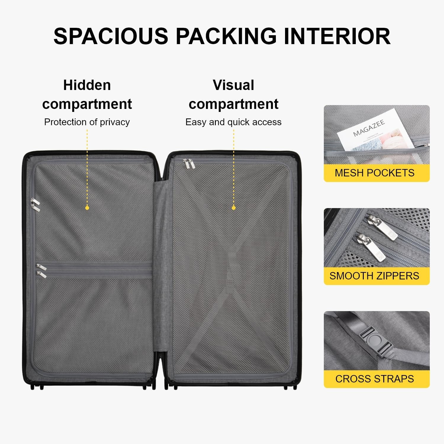 Trunk Luggages, Large Suitcase 28 Inch Luggage with Spinner Wheels, Luminous Tex