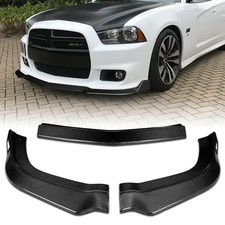 Real Carbon Fiber Front Bumper Lip Spoiler Splitter for 11-14 Dodge Charger SRT