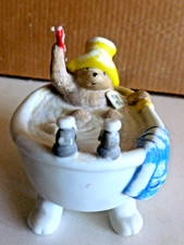 Vtg Enesco, Eden Toys Paddington Bear In A Tub, 1990 Ceramic Figurine With Tag