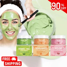 Turmeric Green Tea Avocado Clay Facial Mud Mask Deep Skin Care Face Body Beauty