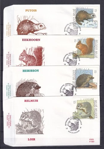 [LG79137] Belgium N°2477/2480FDC Fauna First Day Cover COB € 11,00 SUPERB