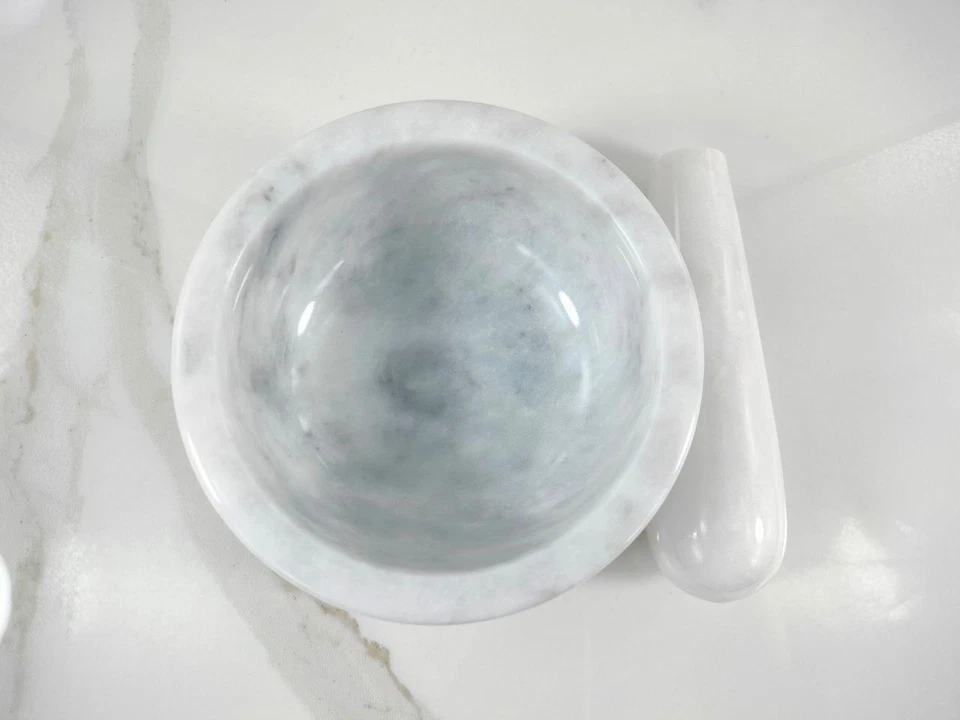 Mortaio in Onice Bianco Energia Forza Purezza Pietra Naturale wicca strega magia - Immagine 3 di 4