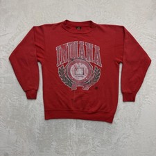 Vintage AM Indiana Hoosiers Sweatshirt Mens Large Red NCAA College Crewneck
