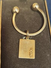 Vintage Yves Saint Laurent YSL Designer Gold-tone Key Chain U-Shaped Key Ring