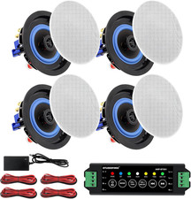 4 Inch Bluetooth Ceiling Speakers,320W 2-Way System, 4 Speakers, Wired Surround 