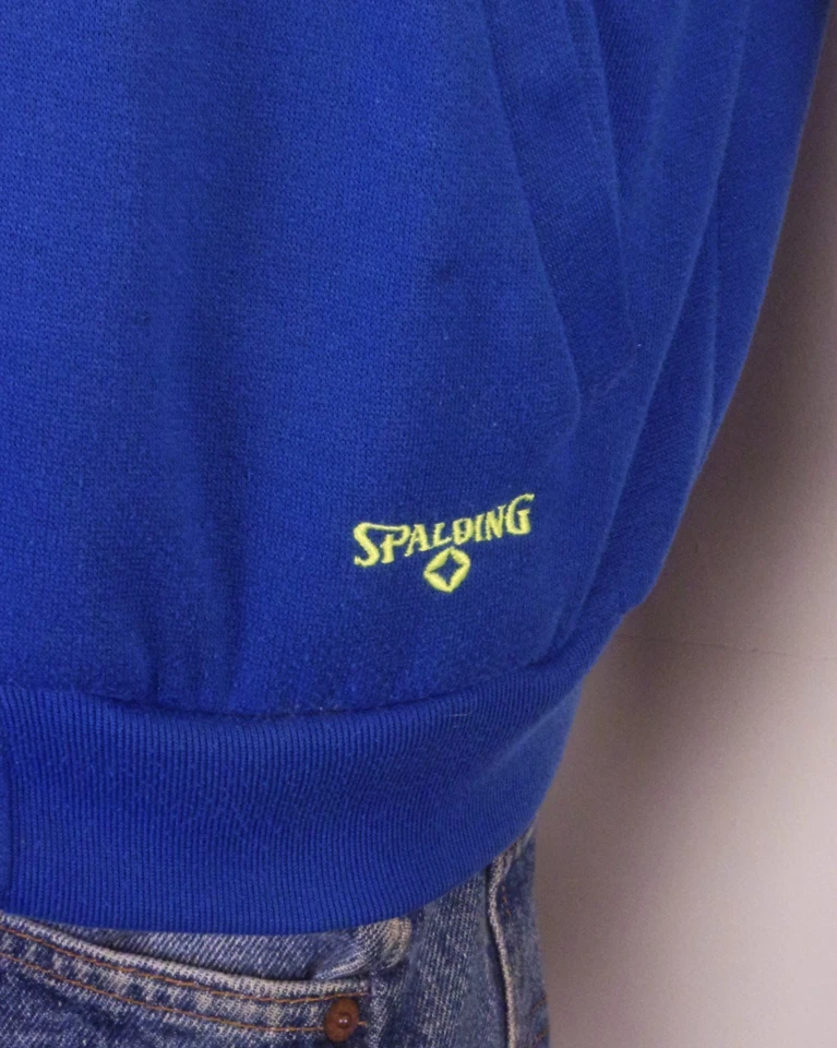 vintage 80s Spalding ReTrO Neon Day Glo Track Jacket Full Zip Sweatshirt SZ L - Image 3 of 4