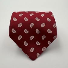 Brooks Brothers Makers Red Paisley Silk Necktie Made in USA Classic Business