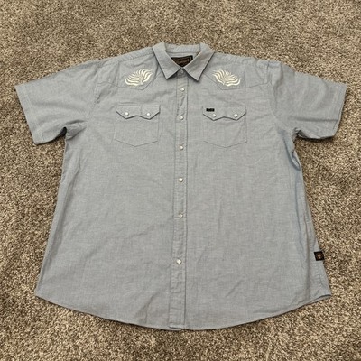 Howler Brothers Blue Pearl Snap Crosscut Snapshirt Men s Size XL Seagrass