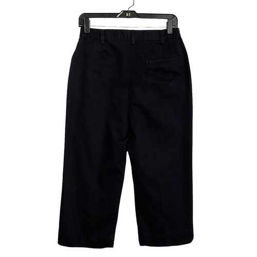 Cabin Creek Chino Khaki Capri Pants Womens Size 6 Black Flat Front Casual Cotton - Picture 2 of 6