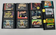 Sega Genesis Game Lot of 12 Games Mortal Kombat, Hulk, T2, Street Fighter II