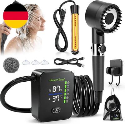 Kingsom Campingdusche Mit Pumpe, 8000Mah Akku Camping Dusche, Tragbare Campingdu