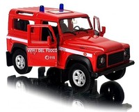 Land Rover Defender Vigili Del Fouco Fire Dept Welly MaßStab:1:34 Modellauto Rot
