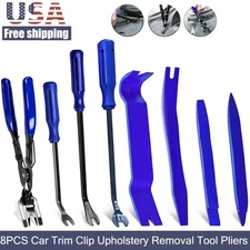 8PCS Car Trim Clip Upholstery Removal Tool Door Panel Fastener Pin Pliers Puller